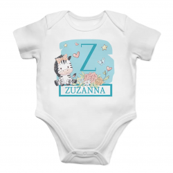 Produkt personalizowany Zebra (dziewczynka) - body dziecięce z nadrukiem