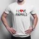 I love animals v2 - męska koszulka z nadrukiem