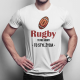 Rugby to nie hobby to styl życia - męska koszulka z nadrukiem