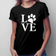 Love animals - damska koszulka z nadrukiem