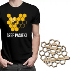 Szef pasieki - koszulka męska czarna - 5068 + podkładka dla pszczelarza