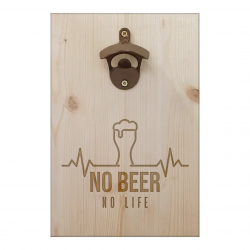 No beer no life - naścienny otwieracz do piwa z grawerem