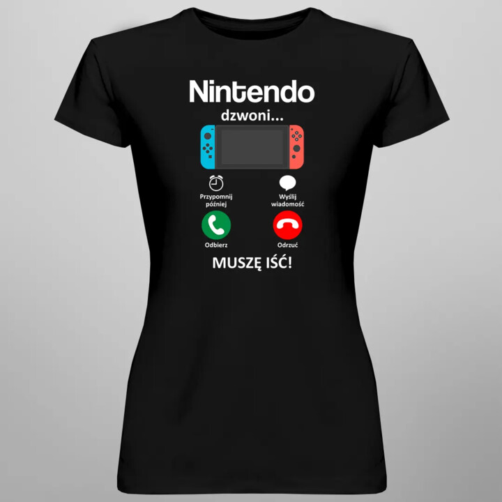 Nintendo dzwoni, muszę iść - damska z nadrukiem