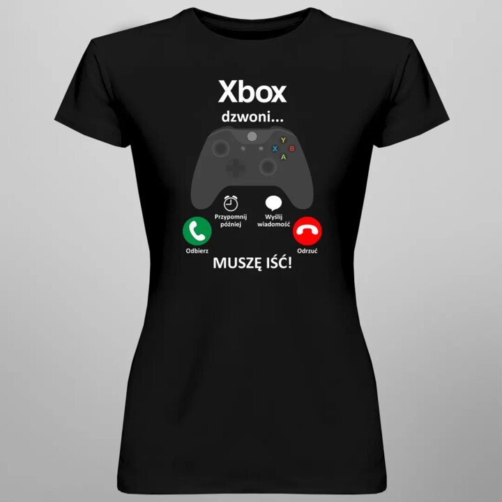 Xbox dzwoni, muszę iść - damska z nadrukiem