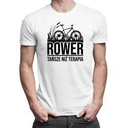 Rower, tańsze niż terapia - męska koszulka z nadrukiem