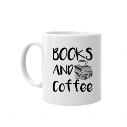 Books and coffee - kubek z nadrukiem