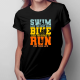 Triathlon - swim, bike, run - damska koszulka na prezent dla triathlonisty