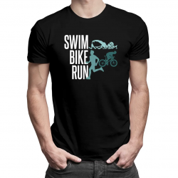 Triathlon - swim, bike, run v2 - męska koszulka na prezent dla triathlonisty