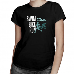 Triathlon - swim, bike, run v2 - damska koszulka na prezent dla triathlonisty