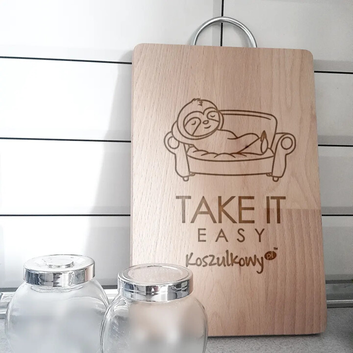 Take it easy - drewniana deska na prezent