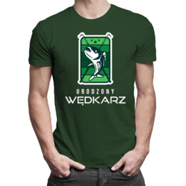 Urodzony wędkarz - męska koszulka na prezent dla wędkarza