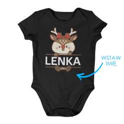 Produkt personalizowany - Renifer z imieniem - niemowlęce body na prezent