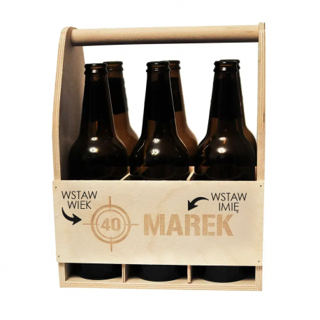 Produkt personalizowany - Imię + Wiek - nosidło na piwo z grawerem na prezent