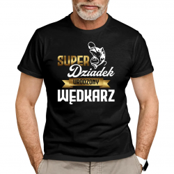 Super Dziadek Urodzony Wędkarz - męska koszulka na prezent