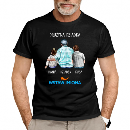 Drużyna dziadka - męska koszulka na prezent dla dziadka - produkt personalizowany