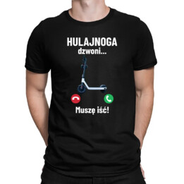 Hulajnoga dzwoni - muszę iść - męska koszulka na prezent