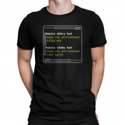 Napisz dobry kod - męska koszulka na prezent dla informatyka