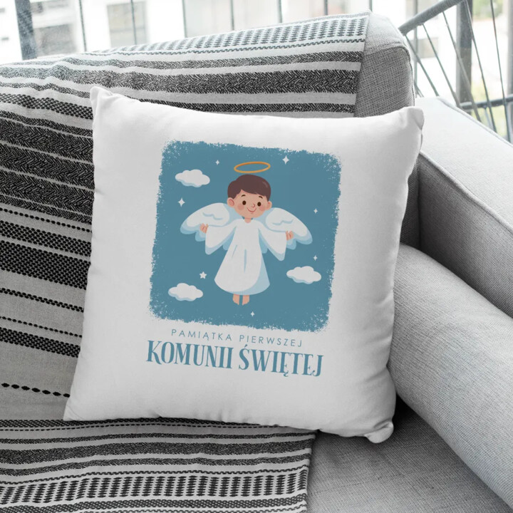 Pamiątka Pierwszej Komunii Świętej (chłopiec) - poduszka na prezent
