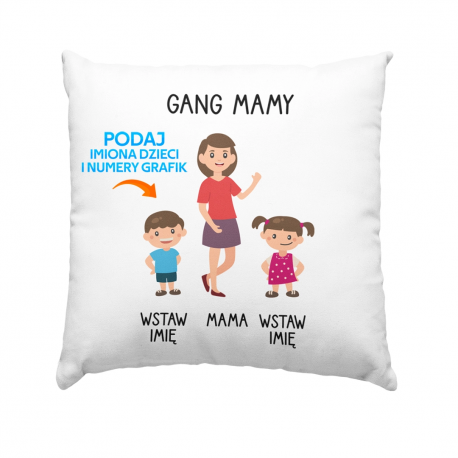 Gang mamy - poduszka na prezent dla mamy - produkt personalizowany