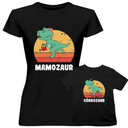 Komplet dla mamy i córki - Mamozaur i Córkozaur - koszulki z nadrukiem