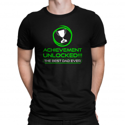 Achievement unlocked - the best dad ever - męska koszulka na prezent dla taty