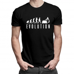 Evolution - operator koparki - męska koszulka na prezent
