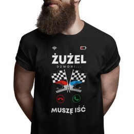 Żużel dzwoni, muszę iść - męska koszulka na prezent dla emeryta