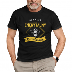 Mój plan emerytalny: pszczelarstwo - męska koszulka na prezent dla emeryta