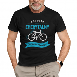 Mój plan emerytalny: jazda na rowerze - męska koszulka na prezent dla emeryta