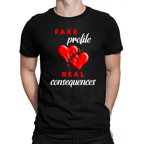 Fake profile, real consequences - męska koszulka z motywem serialu Fałszywy profil