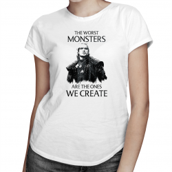The worst monsters are the ones we create - damska koszulka dla fanów serialu Wiedźmin