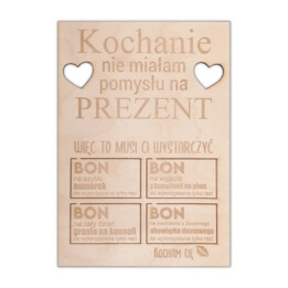 Kochanie, nie miałam pomysłu na prezent - bon z grawerem na prezent