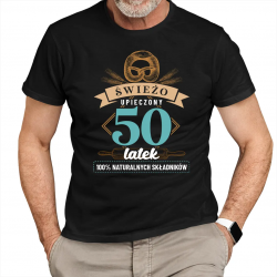 Świeżo upieczony 50-latek - męska koszulka na prezent