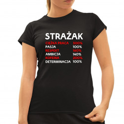 STRAŻAK - Ciężka praca - damska koszulka na prezent