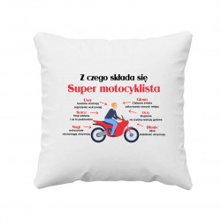 Z czego składa się super motocyklista - poduszka na prezent