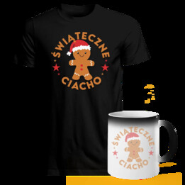 Komplet na Święta - Świąteczne ciacho v3 - koszulka + magiczny kubek z nadrukiem