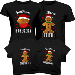 Komplet dla rodziny - Świąteczne ciacho / babeczka / Ciasteczko - koszulki na prezent