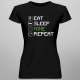 Eat, sleep, mine, repeat - damska koszulka dla fanów gry Minecraft