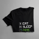 Eat, sleep, mine, repeat - dziecięca koszulka na prezent dla fanów gry Minecraft