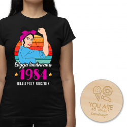 Edycja limitowana - najlepszy rocznik - damska koszulka PL001715TDB - produkt personalizowany + magnes "You are so sweet"