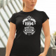 Produkt personalizowany - Narodziny Legendy: wiek + imię + rok urodzenia - damska koszulka z nadrukiem