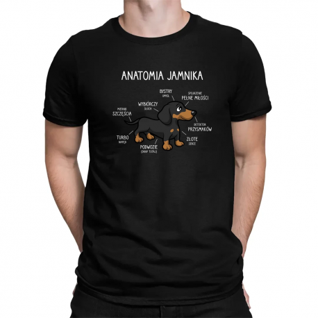 Anatomia jamnika - męska koszulka na prezent