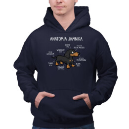 Anatomia jamnika - męska bluza na prezent