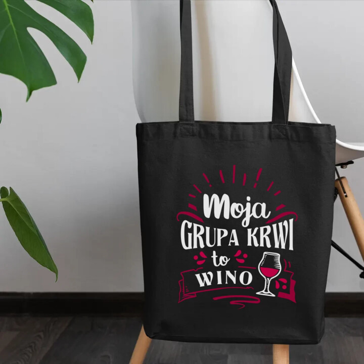 Moja grupa krwi to wino - torba na prezent