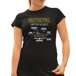 Motocykl - anatomia wolności - damska koszulka na prezent