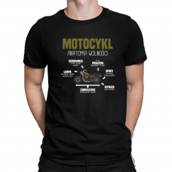 Motocykl - anatomia wolności - męska koszulka na prezent