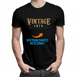 Vintage z Twoim rocznikiem - męska koszulka na prezent – produkt personalizowany