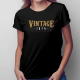 Vintage z Twoim rocznikiem - damska koszulka z nadrukiem