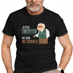 Jestem emerytem, nic mnie nie zaskoczy - męska koszulka na prezent