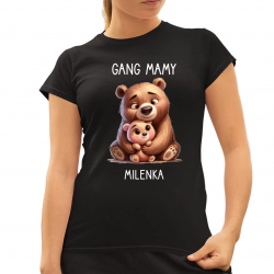Gang mamy - jedno dziecko - damska koszulka na prezent - produkt personalizowany